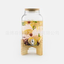 玻璃酵素桶發酵罐泡酒玻璃瓶子密封罐帶龍頭木架果汁罐水果飲料桶