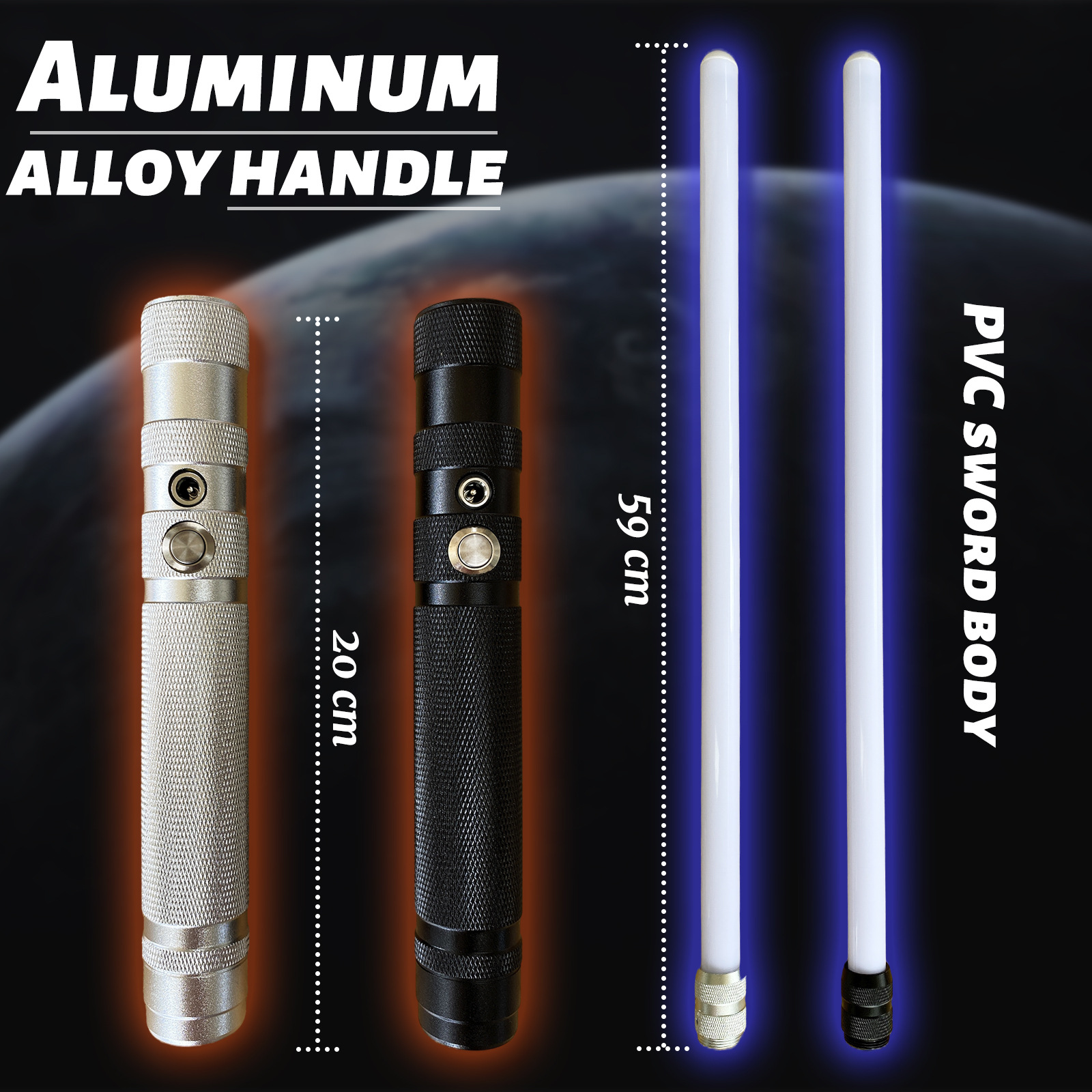 Transfronteriza Amazon Star Wars espada láser sable de luz de Metal 7 colores RGB efecto de sonido de inducción que cambia de color recargable