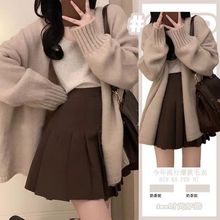 韩系美拉德雅丹风一套穿搭长袖毛衣连衣裙女2025早秋止步裙子秋冬