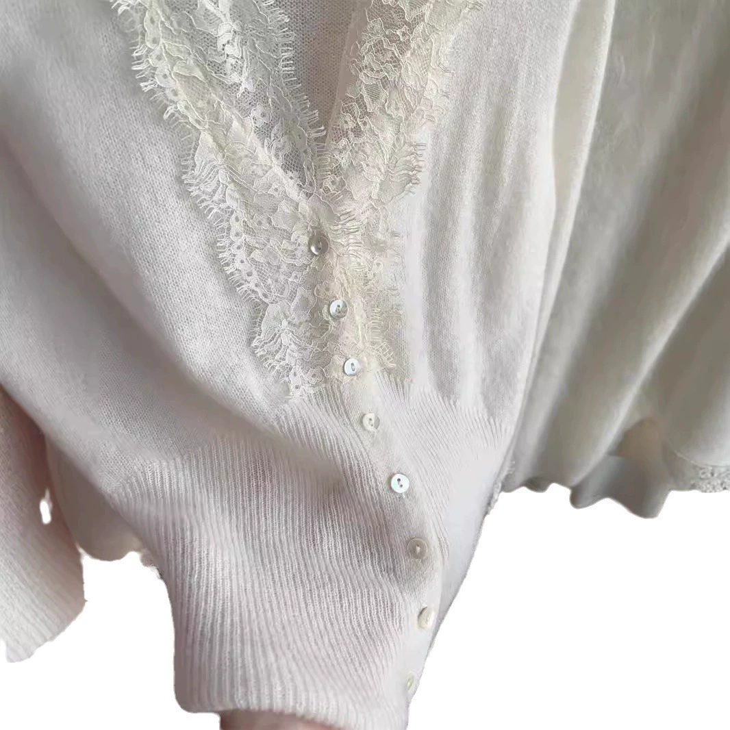 Кашемировая lace вязанный базовый кардиган, свитер изящный к телу