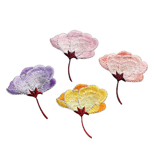 Floral fabric with small floral patches, national trend retro-style decorative embroidery patches, clothing small flaws repair, hot melt glue, ironable