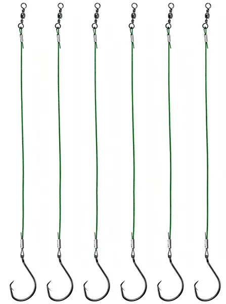 Sea Fishing Stainless Steel Wire Line Set, Lure Fishing 3-Color Steel Wire, High Carbon Steel Barbed Hook Line Set