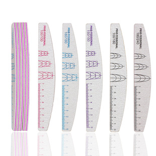 High-End Professional Gray Sand Nail Film Half-Moon Nail File with Scale Manicure Polishing Sand Strip Trimming and Rubbing Strip Wholesale