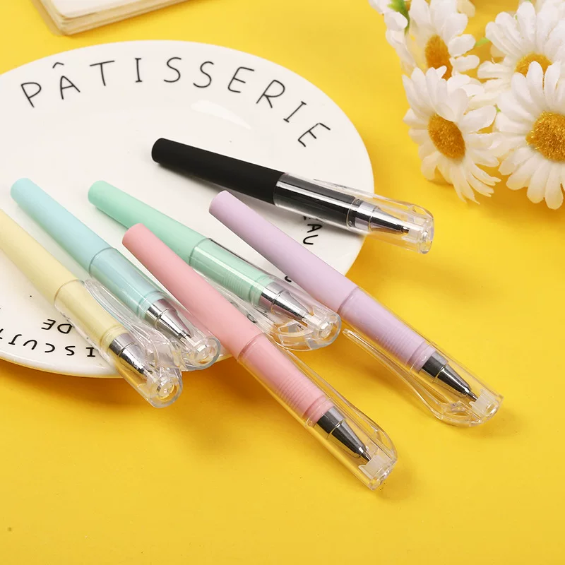 Simple teaching rollerball pen for elementary school students, short handheld contract pen, small stationery