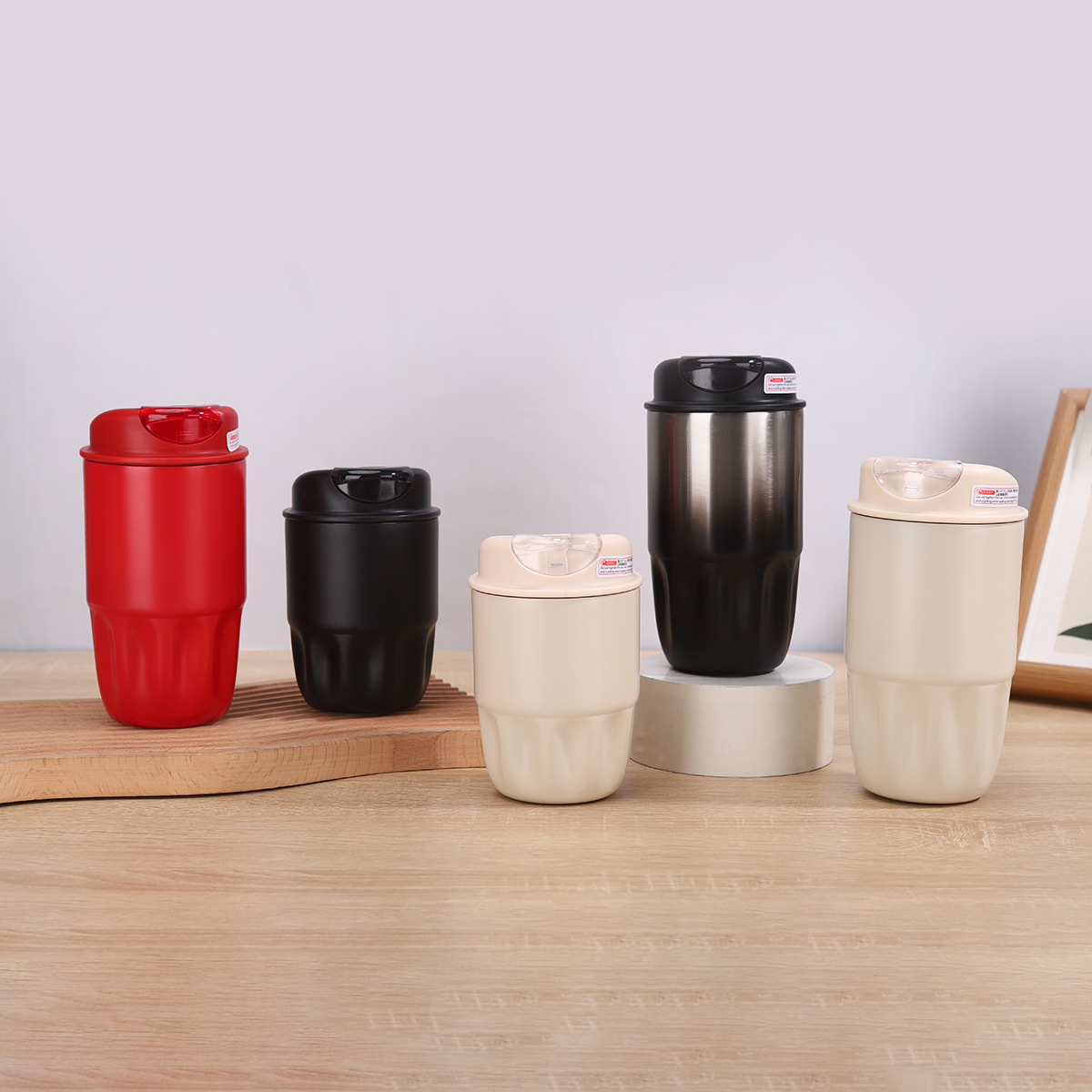 新款简约316不锈钢花瓣咖啡杯双层真空保温杯小巧便携随手杯批发