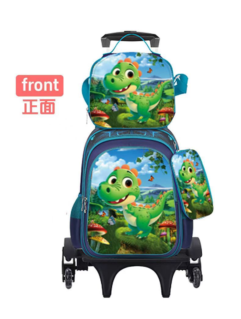 Export Trolley Mochila mochila con luz en la parte posterior para estudiantes de primaria de grado 1-6 nueva mochila de nailon de gran capacidad para subir escaleras