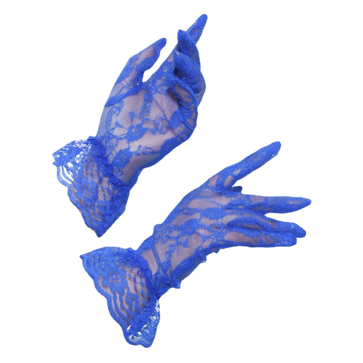 Свадебные перчатки для новобрачных Ретро кружевное Короткое синее свадебное платье дорожная Лицензия декоративные Элегантные Простые Женские перчатки