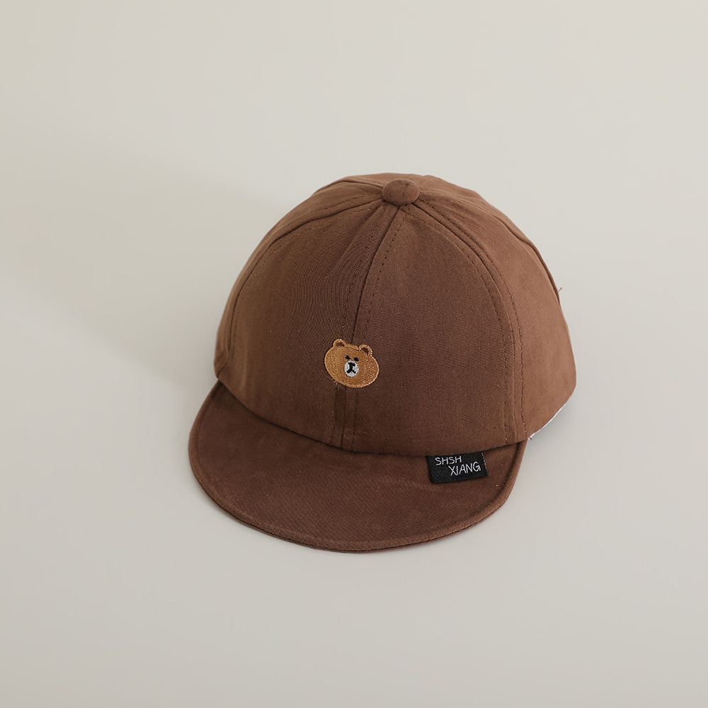 Sombrero de lengua de goma suave para bebés coreanos primavera y otoño lindo oso bordado sombrero de tapa suave para bebés bebés sombrero de béisbol otoño