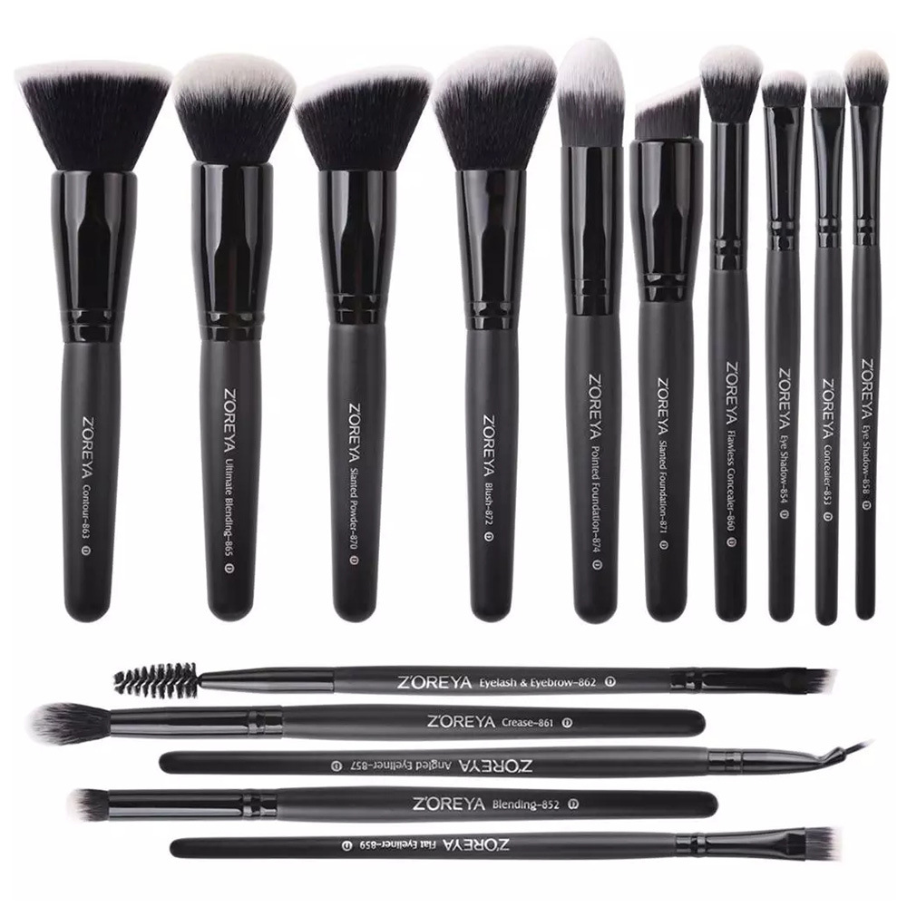 Zhuolya corrector transfronterizo cepillo herramientas de belleza sombra de ojos labio cepillo bolsa de almacenamiento conjunto completo maquillaje cepillo traje al por mayor