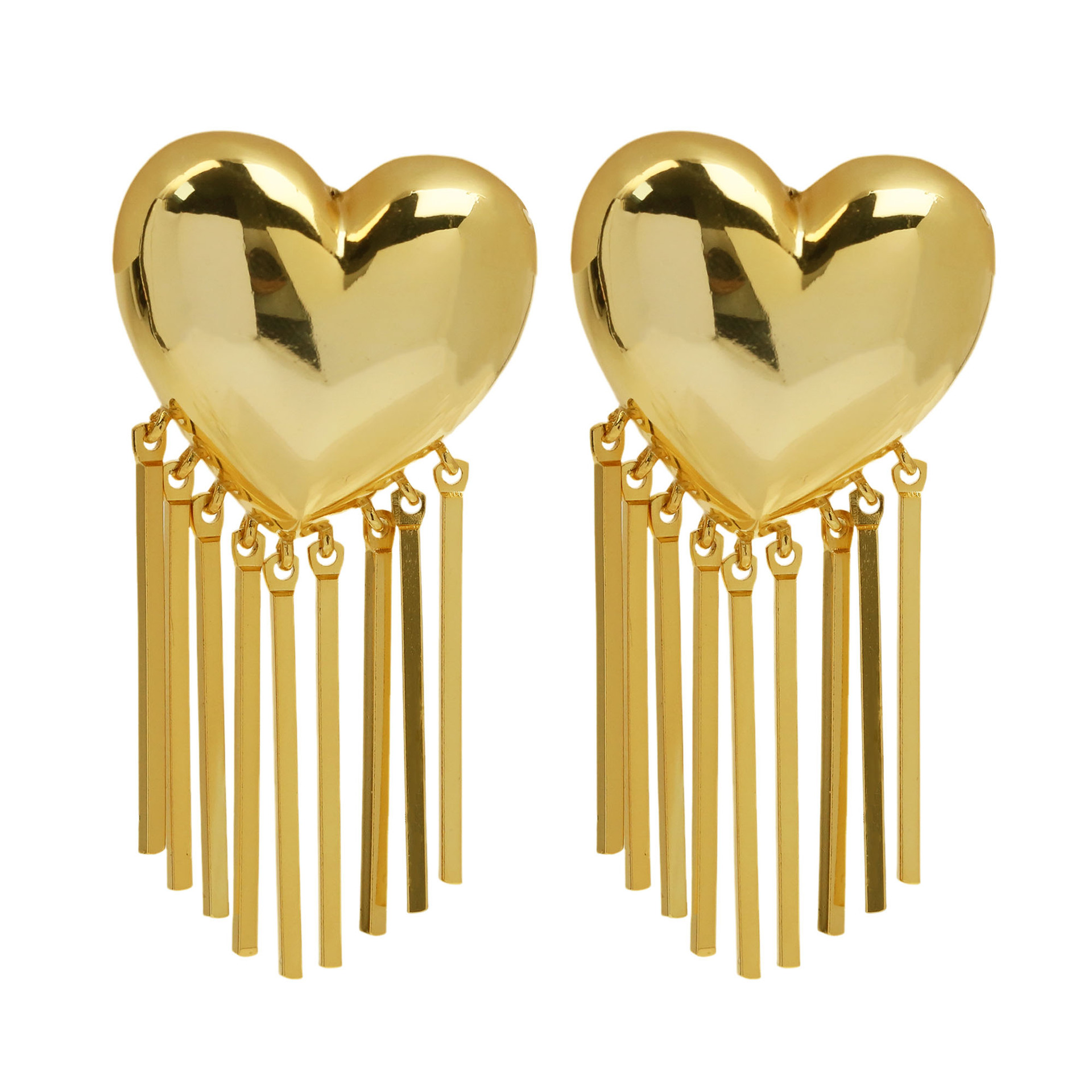 Heart Shape Pattern Women's Gender 1 Pair Simple Style Heart Shape Plating Copper 18K Gold Plated Earrings