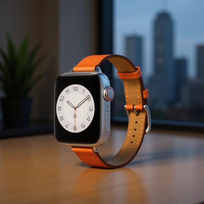 Suitable for Apple S8910 Generation Small Waist Leather Strap iWatch Women's Fashion Smart Watch Strap New Style