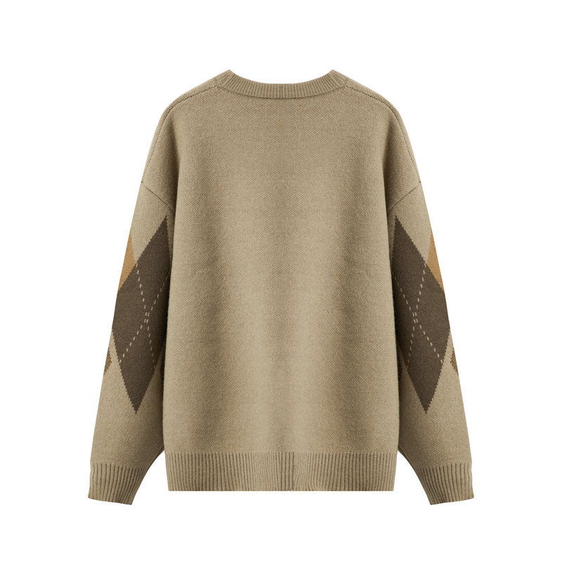 Herrenbekleidung Pullover Herren lockerer Herbst und Winter neuer Strickpullover einfacher täglicher Pendel-Rundhals-Freizeitpullover_voghion.com