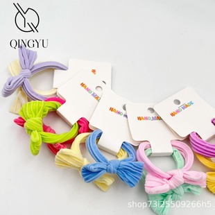 QY多巴胺女生高马尾马卡龙扎头发高弹毛巾圈套装蝴蝶结高不伤发-阿里巴巴