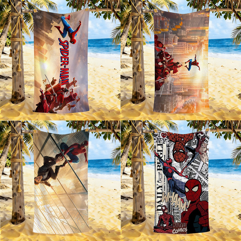 Hot-selling new Spider-Man beach towel for foreign trade, quick-drying and sand-resistant, supports customization Hot-selling new Spider-Man beach towel for foreign trade, quick-drying and sand-resistant, supports customization