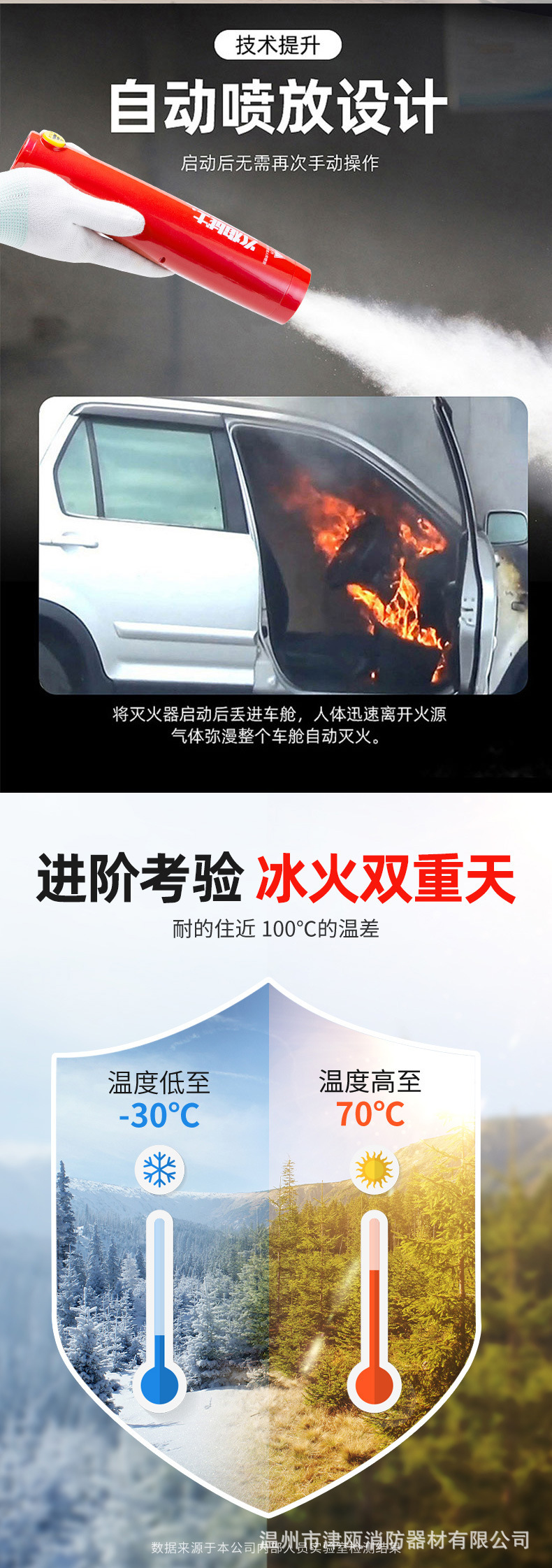 Flame warrior vehicle-mounted aerosol fire extinguisher household portable handheld fire extinguisher 13B small fire equipment