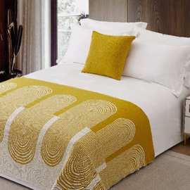 床尾巾民宿酒店专用床围巾高档奢华宾馆床旗网红床尾毯床搭床盖