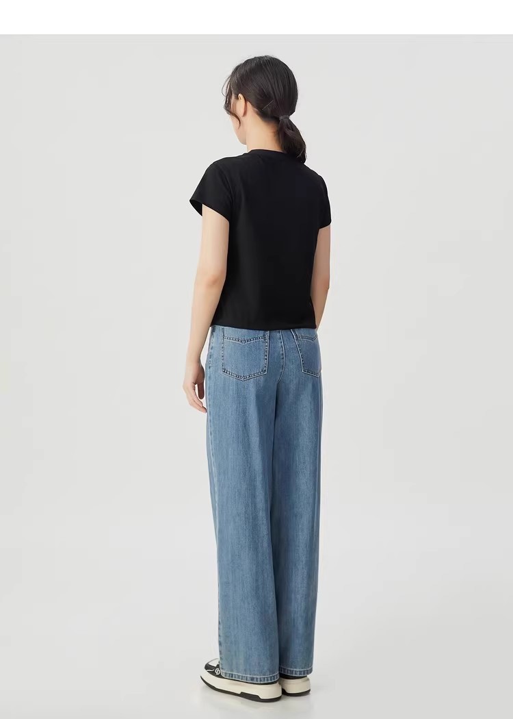 Áo thun nữ cổ tròn cotton thêu hoa hồng tay ngắn — Màu đen ngọt ngào chi tiết 22