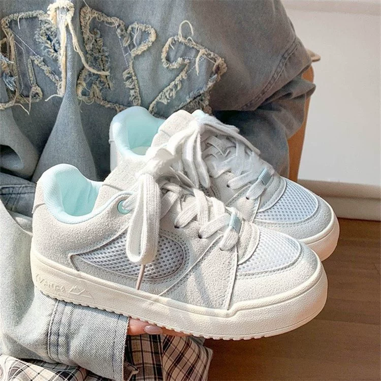 2024 весна новые нишевые синие коньки женские хлебные туфли дикие легкие рот спортивные повседневные коньки