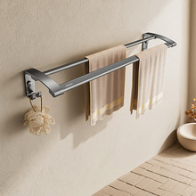 九牧免打孔挂毛巾架浴室洗手间毛巾架挂毛巾浴巾收纳免打孔置物架