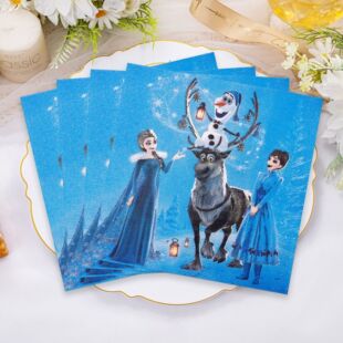 Cross-Border Printed Frozen Holiday Party Disposable Paper Towels Hotel Party Restaurant Napkins Square Napkins