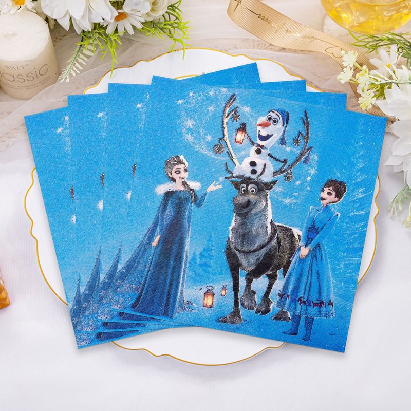 国境を越えたプリントのアナと雪の女王のホリデーパーティー使い捨てペーパータオルホテルパーティーレストランナプキン正方形のペーパータオル|undefined