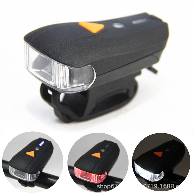 Carga USB nuevo advertencia inducción inteligente vibración Night Riding Dead Flying sola bicicleta de montaña luz faro equipo