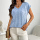 Amazon 2025 Spring and Summer Cross-border Foreign Trade New V-neck Twists Vest Loose Vest Sleeveless Sweater for Women