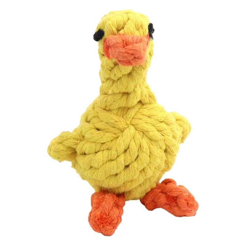 Cuerda de algodón para mascotas perro de juguete resistente a mordeduras de perro de pato de algodón tejido a mano juguete de mordedura de animal suministros de molienda