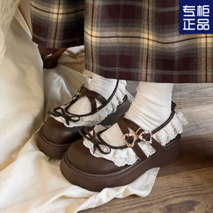 Retro Bow Thick-Soled Small Leather Shoes for Women 2025 New Spring and Autumn French Mary Jane Shoes with Skirts