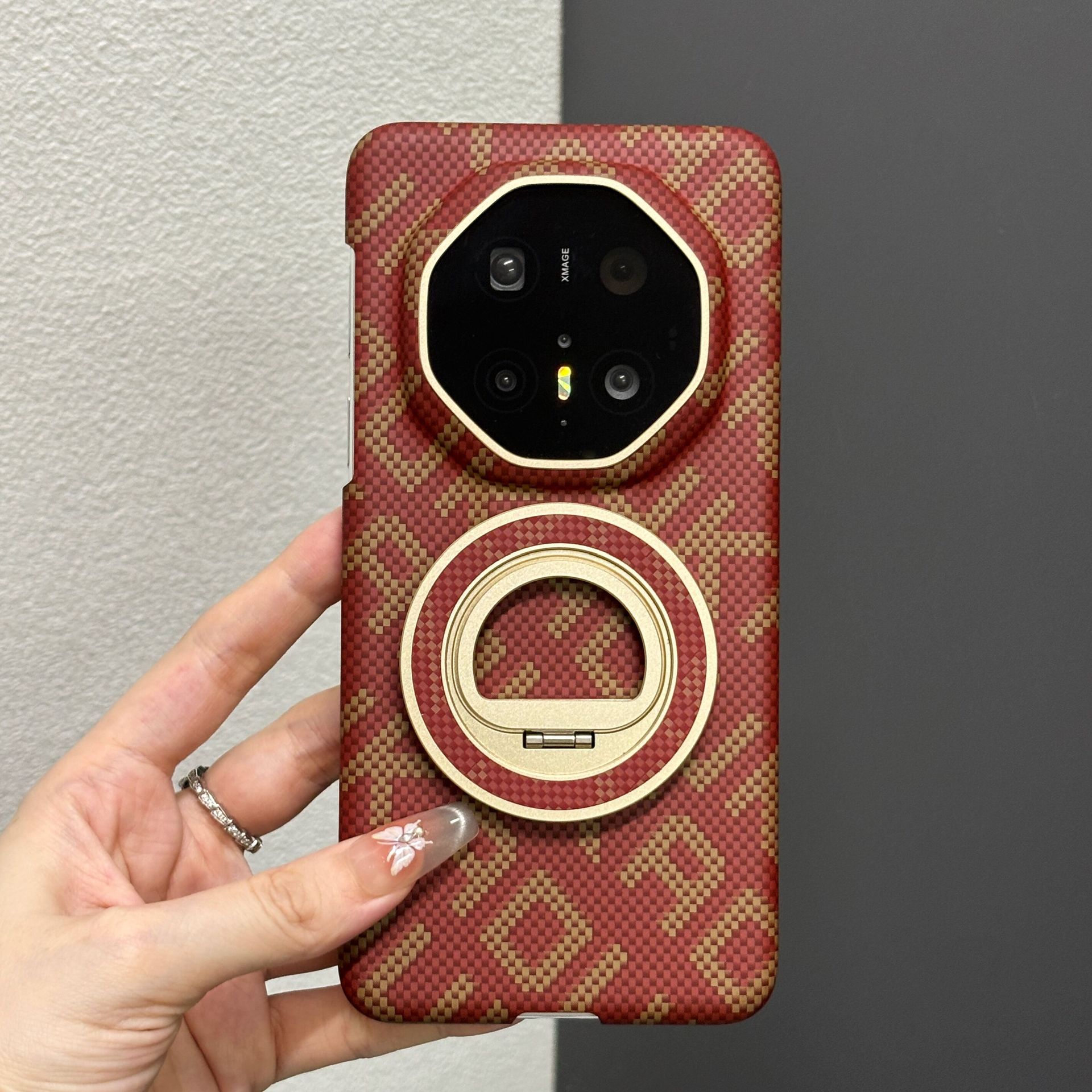 SKU08_颜色分类(磁吸支架【红色】字母凯夫拉纹(内置磁吸