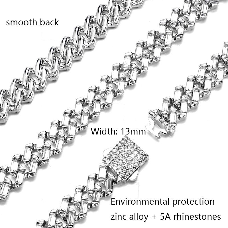 Trendy Cuban Chain Cool Street Rapper Full Diamond Fashion Hip Hop Necklace_voghion.com