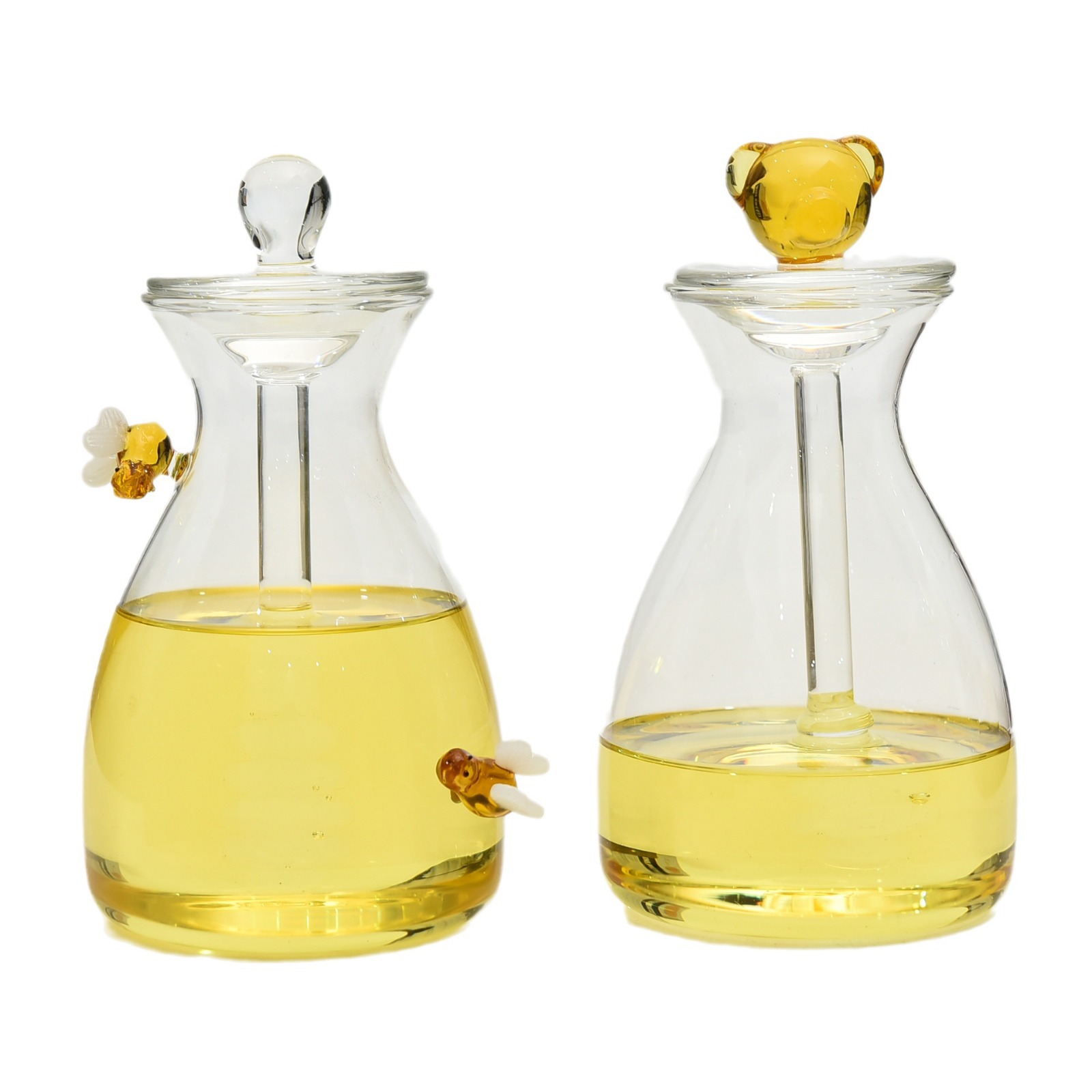 Tarro de miel de vidrio transparente para el hogar con tapa botella de miel de agitación de vidrio creativo de gran capacidad tarro de miel de abeja