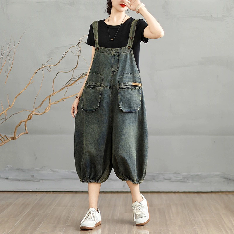 Летний джинсовый overall, оверсайз, свободный крой