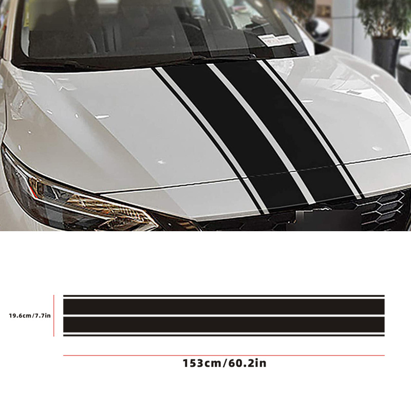 Car hood decal sticker universal car racing body striped vinyl modified exterior trim accessories