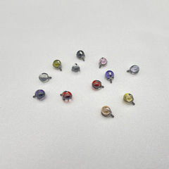 Titanium brocade puncture F136 titanium alloy drop-shaped high-transparency zircon 4mm ear studs candy color lip studs 16G ear bone studs