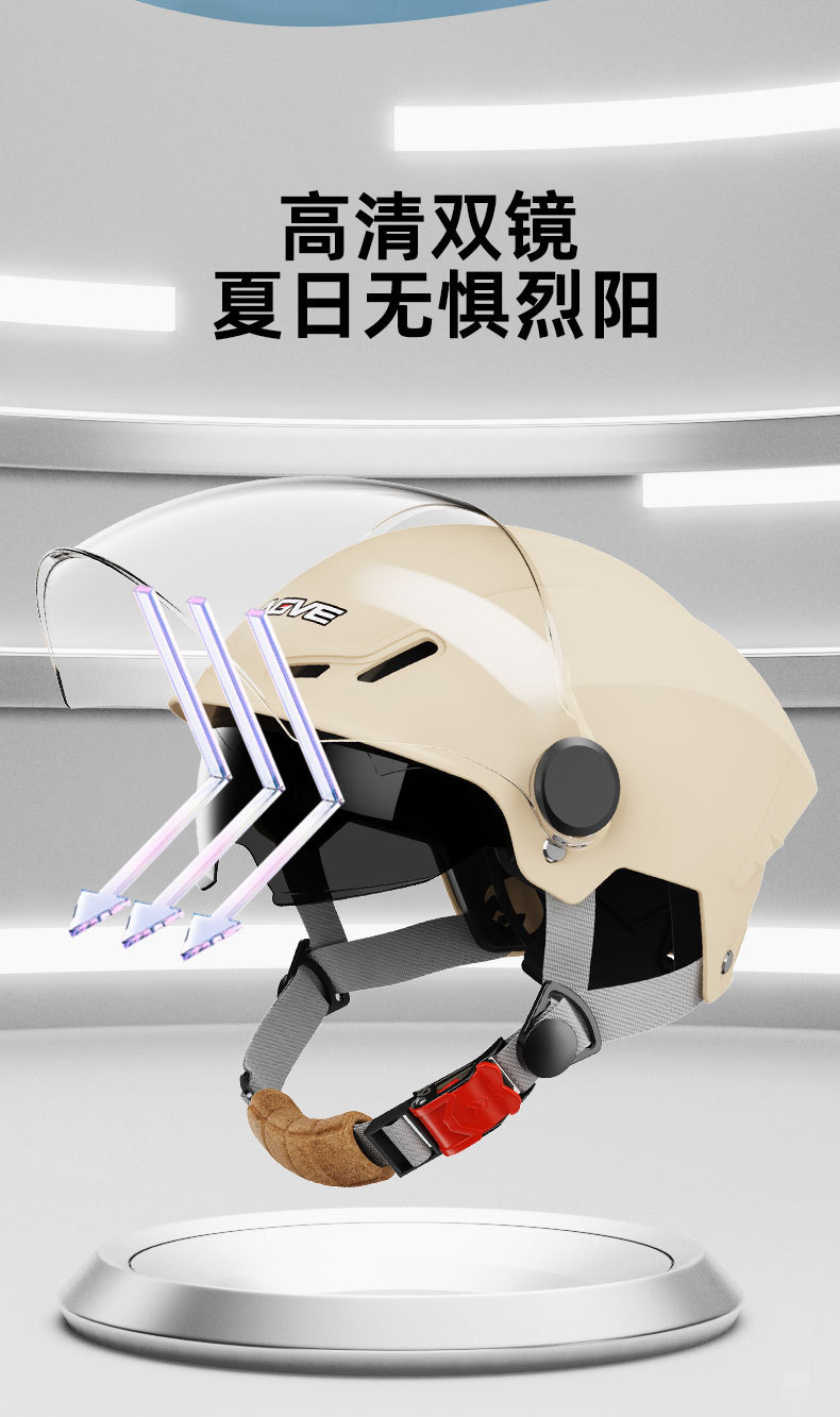 Electric Motorcycle Helmet 3C Certified Sunscreen Half Helmet