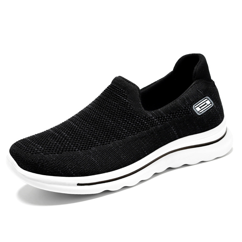 Zapatos casuales de primavera para hombre del fabricante original, cómodos zapatos sin cordones de suela blanda para papás de mediana edad y mayores.