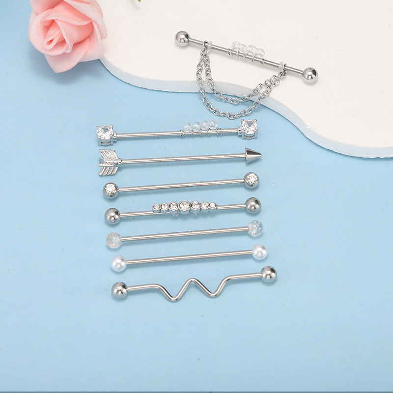 Pointed titanium steel lip stud product view