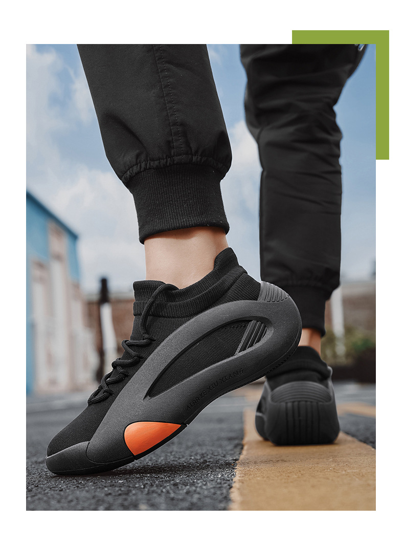 CMY Men's Shoes 2025 New Summer Versatile Mesh Breathable Thick-soled Height-increasing Running Sports Socks Shoes_voghion.com