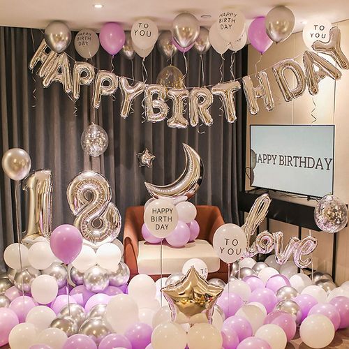 Wholesale birthday balloon set birthday party adult ceremony girl boy scene layout background wall decoration supplies