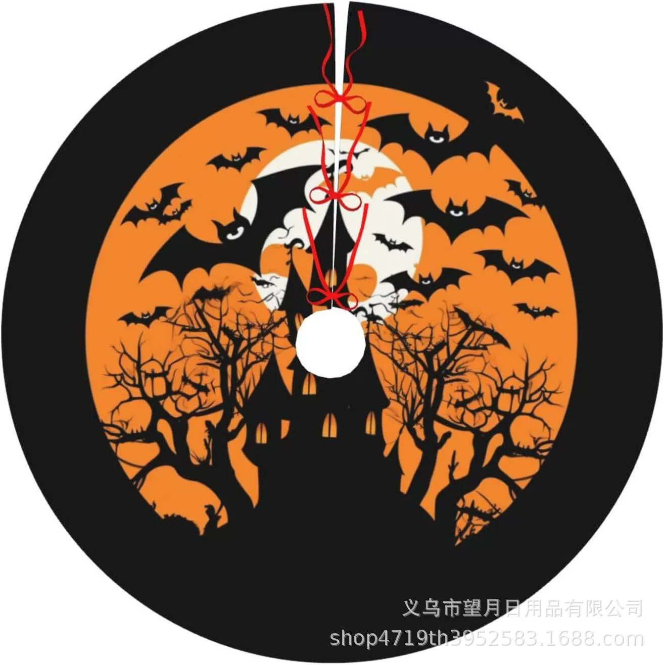 Кроссбордная сеkс Halloween елочная юбка новая фланелевая линя рождественские украшения тыква призрак летучая мышь черная кошка ведьма