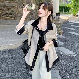 早秋新款女装小香风休闲衬衣外套女春秋2026新款宽松法式气质轻熟