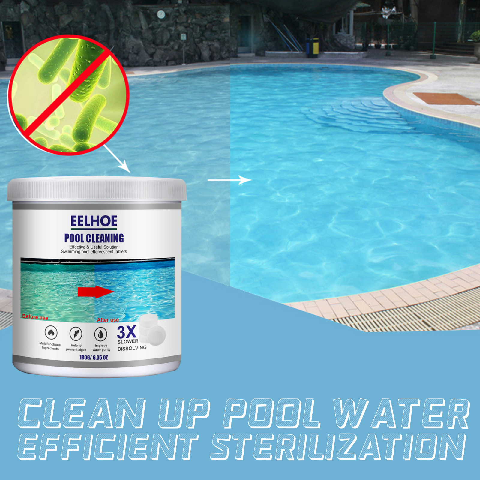 Ouhoe Swimming Pool Cleaning Effervescent Tablets Are Multi-Functional, Gentle, and Convenient for Daily Water Quality Cleaning