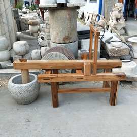 打糍粑石臼机石窝子家用老式脚踏实木架工具打年糕机锤辣椒酱