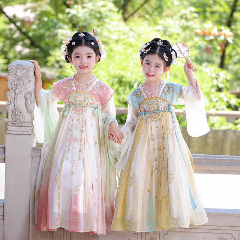 Han Dynasty Girls Autum 2025 New Kidsren's Ancient Style Skirt Ancient Chinese Style Girl Mid-Autumn Princess Dress