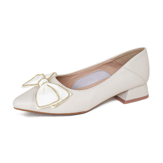2023 new French style low heel square toe shallow mouth single-layer shoes women's soft bottom flat shoes design sense niche spring and autumn fashion