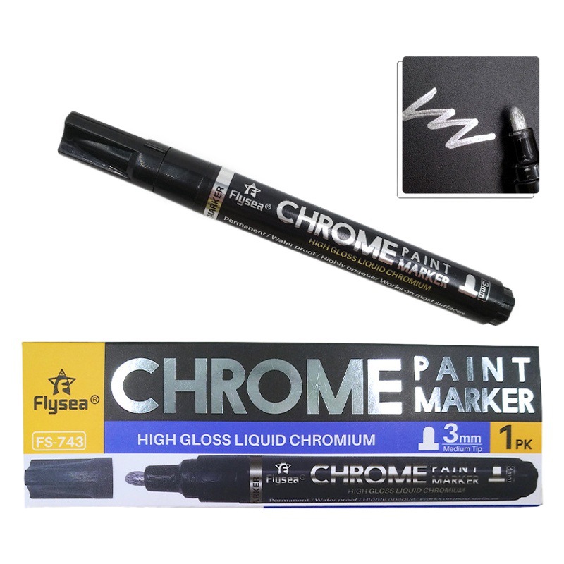 Yuanyang multi-especificación espejo pluma pintura reflectante pluma cromo plateado varilla de plástico marcador Gundam de alto brillo galvanoplastia pluma