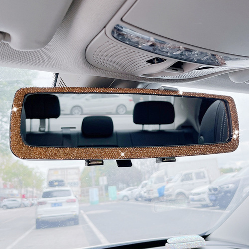 Car diamond-encrusted rearview mirror cover, interior supplies, car accessories, decoration, car reversing mirror, blind spot mirror, manufacturer wholesale