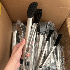 一諾厨房焼きステーキ専用挟みステンレスステーキ挟み焼肉挟み耐高温シリカゲル食品挟みパーマ防止