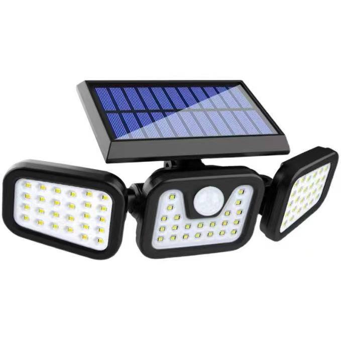Lámpara Solar de Exterior con Sensor de Movimiento de 74 LED Giratoria Impermeable IP65 para Jardín